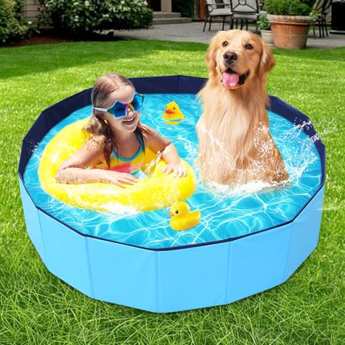 Piscina para Perros,120X30CM Piscina para Mascotas Perros,Bañera para Perros,Bañera Portátil para Mascotas,Piscina Plegable para Perros,para Mascotas, niños, Piscina, Antideslizante, portátil