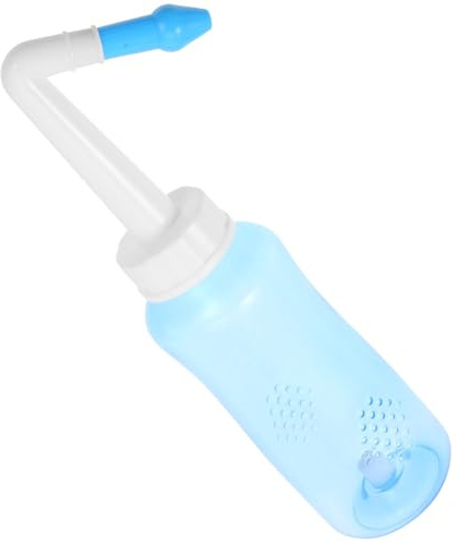 UKCOCO Botella de Enjuague Nasal Portátil 300ml para Adultos y Niños Limpiador Nasal Manual Ajustable Dispositivo de Irrigación Sinusal de Plástico Reutilizable Uso Diario