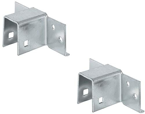 Gedotec Bett-Verbinder Metall Bettsockel-Verbinder 23 mm für Einzel- und Doppelbetten | Liegen-Beschlag Stahl verzinkt | Bettbeschlag zum Schrauben | 2 Stück - Möbelverbinder Lattenrost & Mittelbalken