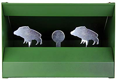 OAKWOOD Kugelfangkasten für Luftgewehr Luftpistole Softair | Größen 14x14 & 17x17 | Pendelkasten Flach, Trichter, 2in1, Verschiedene Motivziele | Auffangkasten (Wildschwein)