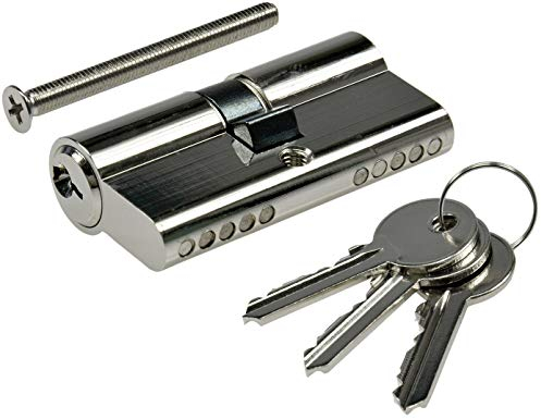 Schließzylinder Profil-Zylinder Türzylinder Türschloss für DIN Einsteck-Schlösser - Zylinder + 3 Bartschlüssel, 60mm 30/30mm
