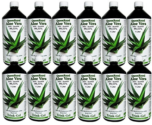 Aloe Vera IASC Barbadensis miller Trink Gel 12 Liter Sparpack von QueenRoyal 99.55% Blatt-Gel pur OHNE Geschmacksstoffe OHNE Verdickungsmittel. 30038 W