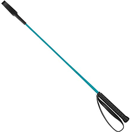 York Gerte Reitgerte mit Klatsche Kunststoffgerte 65cm Springgerte Springstock (türkis)