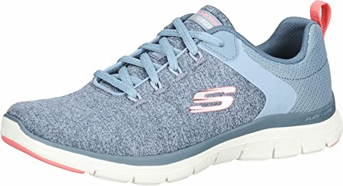 Skechers Damen Flex Appeal 4.0 Brilliant View Sneaker, Slate Knit Mesh Pink Trim, 37 EU