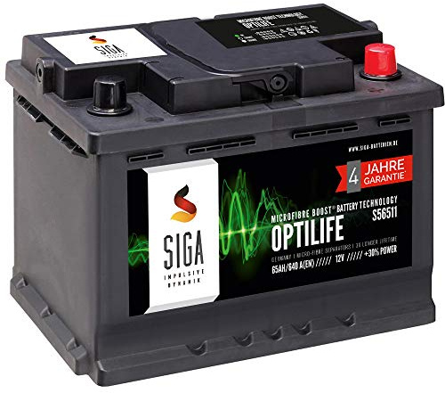 SIGA Autobatterie 65Ah 12V Starterbatterie ersetzt 60Ah 61Ah 62Ah 63Ah 64Ah