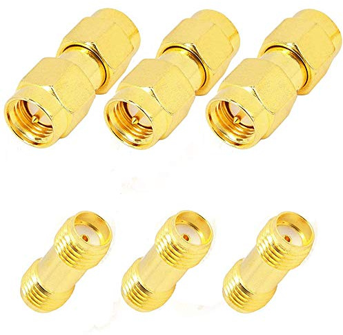 Greluma 6 STK SMA-Buchse zu SMA-Buchse Stecker RF-Koaxialadapter Vergoldung Adapter für WI-Fi-Antennenrepeater Funksignal-Verlängerungskabel