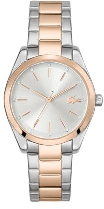 Lacoste Analog Quarzuhr für Damen mit Zweifarbiges Edelstahlarmband - 2001178