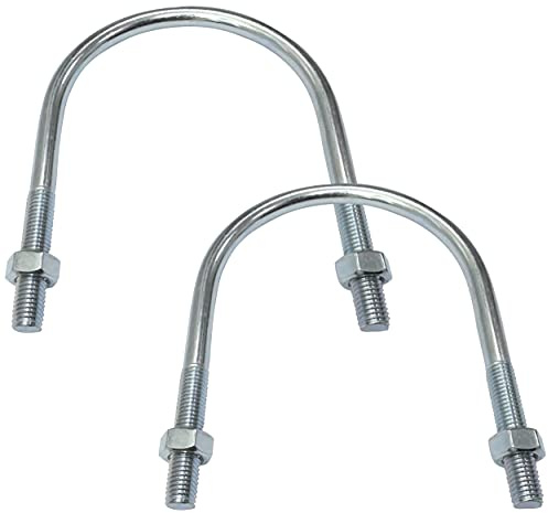 AERZETIX - C48546 - Satz von 2 U Bolzen und 4 muttern - bügelbolzen - bügelschraube M12-170x115mm - aus verzinktem kohlenstoffstahl - für rohrleitungen
