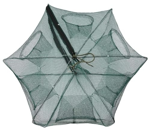 Cyrank 6 Loch Elritzenfallen Für Köderfische, Gefaltet Fischernetz, Fischernetzfalle Mit Zusammenklappbarem Wurfnetz, Langustenfalle Köder Zum Fangen Kleiner Köderfische Aale Krabbenhummer Elritzen