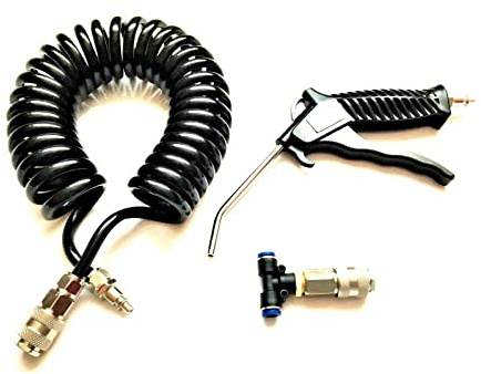 MelTruck® Luftpistol Tryckluftsverktyg Tryckluftspistol Spiralslang T-stycke Utblåspistol Lastbil 13 kg/cm2