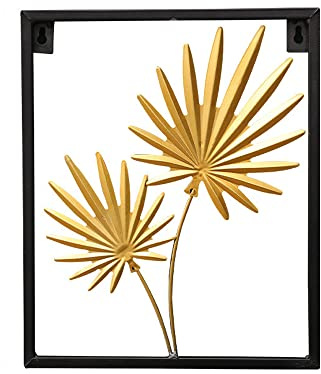 Hosoncovy Eisen Blatt Wand Kunst Home Dekoration Metall Wand Hängende Dekoration Wand Hängende Skulptur Wand Ornament Wand Bild für Home Wohnzimmer Schlafzimmer (B)