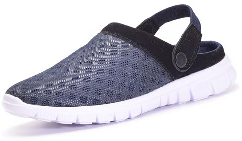 Trädgårdsträskor sommartofflor gård mule halkbeständiga strandsandaler unisex vuxna vardagliga sportskor, UK 3,5-12, Mörkblått, 40.5 EU