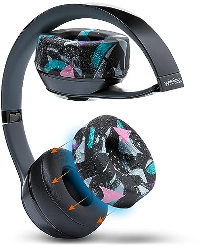 WC SweatZ Beats Solo – Patentierte Schweißüberzüge für Beats Solo 4, 3 & 2 | Von Wicked Cushions | Hergestellt aus hochwertigem Silikon, schweißfest, waschbar und bewahrt den Komfort | 90's Black