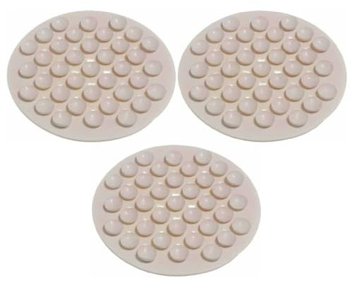 Soporte de jabón con ventosa de goma blanca (paquete de 3)