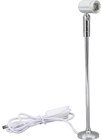 KKPLZZ LED Projector Stand for Jewellery Showcase, Mini USB Powered Aluminum Stand Lamp for Art Painting (White Lighting)