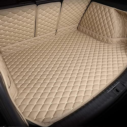 Auto Leder Kofferraummatten für VW Tiguan II Allspace 7-seat 2017-2023, Kofferraumwanne Matten Kofferraum Schutzmatten Kofferraumschutz Wasserdicht rutschfest Fracht Teppich AutozubehöR