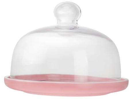 Zerodeko Glasdeckel Für Lebensmittel Aus Hochwertigem Glas Runde Keramikteller Als Dekoratives Tablett Snackteller Mit Glasabdeckung Für Partys Und Buffets