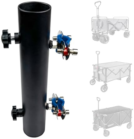 Mamiko Folding Wagon Cart Umbrella and Fishing Rod Holder - Ideal for Wagon Cart, Garden, Gorilla, and Camping Carts - No Drilling Required