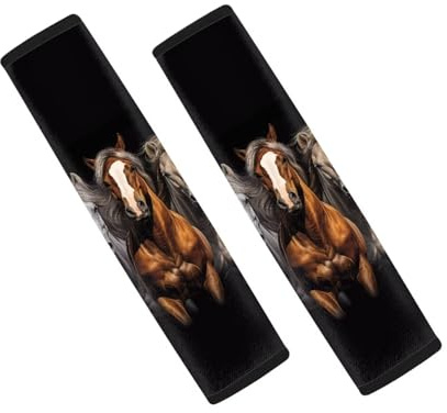 Showudesigns Fundas para correa de asiento de coche de caballo, fundas de cinturón de seguridad para adultos, almohadilla para cinturón de hombro que protege tu cuello y hombro, accesorios de coche,