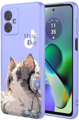 BORYA Silicona Funda para Motorola Moto G14 4G, Ultradelgado Antigolpes Sedoso Suave Premium TPU Carcasa, Elegante Sencillo Color Patrón Estuche, Forro Microfibra Caso, P4