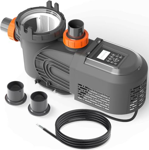 Varpoolfaye Pompa per piscina a velocità variabile da 2,5 HP, 220 V-240 V, 10567 GPH, pompa per piscina interrata ad alto flusso ad alta efficienza energetica, autoadescante fuori terra con cestello