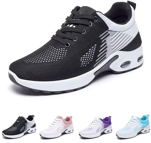 Orthopedic Running Shoes,Orthopedic Sneakers for Women, Orthotic Fashion Sneakers Tennis Shoes,Arch Support Walking Shoes for Plantar Fasciitis Pain Relief (Black,UK:7)