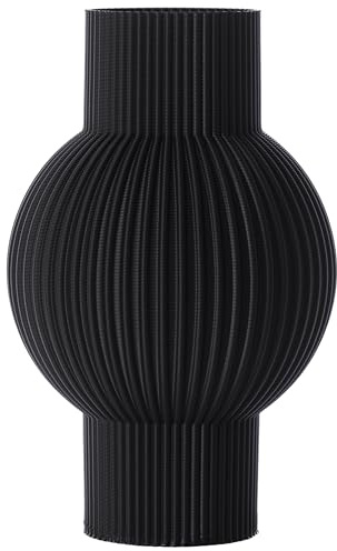 Blumenvase/Dekovase Bella M 20 cm für Schnitt-/ Trockenblumen | nachhaltig | Deko Vase Pampasgras (Schwarz)