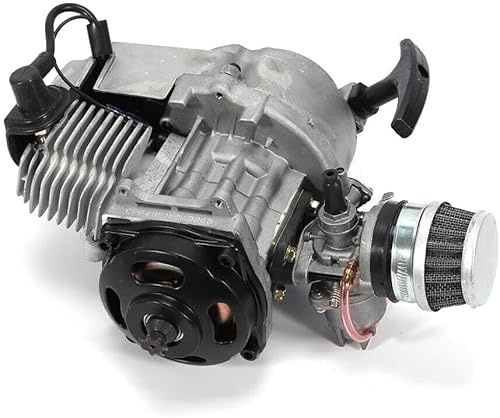 Mini Moto Gasolina Motor de 2 Tiempos 49CC Motor Dirt Bike 1,9 kw/7000 rpm Minimoto Gasolina 3CV 2,7 N.M Motor de 44mm de Diámetro Motor de 49cc Motor Minimoto con depósito de combustible de 1,2L