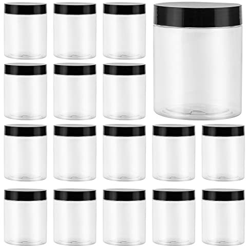 CHUIFAI 20 Pezzi Barattoli Cucina Plastica Trasparente, 300 ml Contenitori Vuoti Ermetici da Barattolini Plastica con Coperchio per Casa, Cucina, Artigianato Artistico