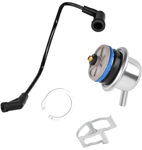 Fuel Injection Pressure Regulator with Vacuum Line - Compatible with Chevrolet Silverado Express GMC Sierra Savana 1500 2500 3500 Tahoe Yukon Hummer H2 - Replaces 17113556, 89060418, 12583236