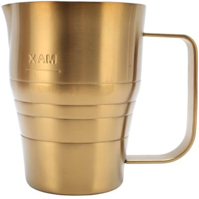 Brrnoo Tasse de Moustillage en Acier Inoxydable, Latte doré Latte Art Tasse de Lait Lait Pitcher pour Fabrication de Boissons, 304 en Acier Inoxydable, Conception Efficace et, (900ML)