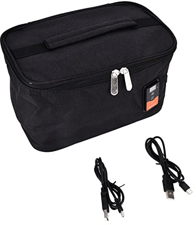 Eujgoov Food Warmer, Portable Dual TypeC+USB Lunch Oven Bag with Thermostat, Easy for Home Office Kitchen Travel Camping, Multifunction, Fast Heating for Warm (Dual TypeC+USB with Thermostat)