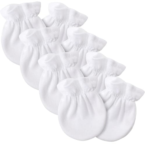 AQOKKA Newborn Baby Mittens No Scratch Cotton Elastic Wrist Gloves Infant Toddler Mittens for Baby Boy Girl 0-6 Months
