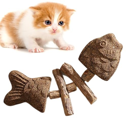 Beißspielzeug für Katzen | Kauspielzeug in Form einer Grate | Interaktives Kauspielzeug aus Holz für Kätzchen, entworfen, um Langeweile zu lindern und beruhigenden Spaß zu bieten