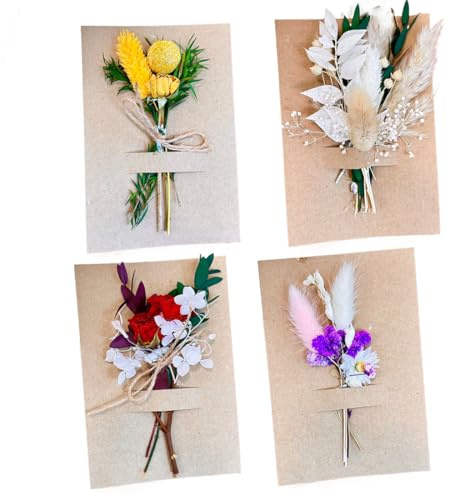 YUZNA 4 Ramos de Secas Naturales, Mini Ramo de Flores Secas y Preservadas, Paniculata, Decoración para Manualidades y Bricolaje, Secas para Marcos de Fotos, Decoración del Hogar, Fiestas y Bodas