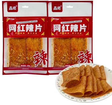 BaiLiSnacky（92g*2Pcs） Bastoncini Latiao Snack Piccanti E Piccant – Snack Autentico Cinese | Vegetariano | Classici Cinesi Latio Snack Sapore Fresco E Piccante