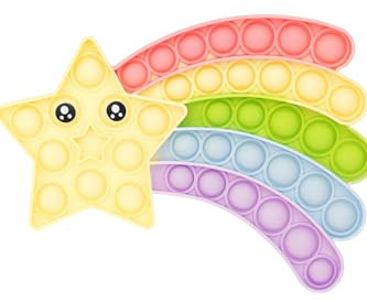 Ranzah Shooting Star Pop bubble Fidget Toy – Silicone Stress Relief Sensory Toy for Kids & Adults – Travel Friendly, Washable, Anxiety & Autism Relief, Family Fun Push Bubble Toy (Shooting Star)