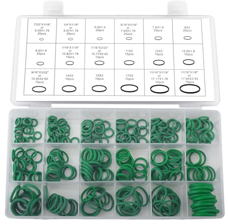 270 Stück O-Ring Sortiment Kit, 18 Größen HNBR Gummi Dichtringe