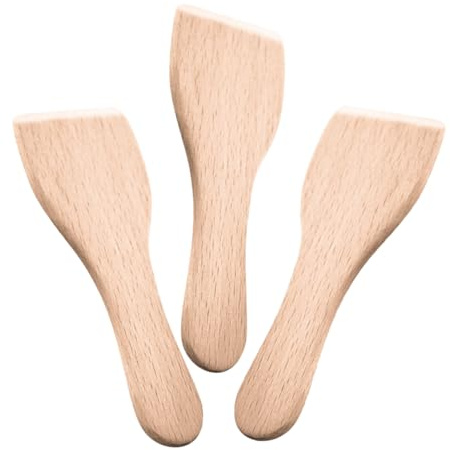 SHINEOFI 3 pièces Lot de Spatules Bois pour Pizza et Cuisson Grattoir Crème Professionnel Racloir Patisserie Multifonction Ustensiles Cuisine Robustes et Faciles à Nettoyer