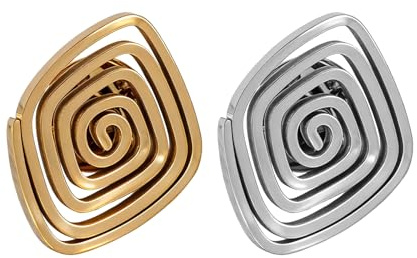 ANNASAMDO 2 Stück Geometrische Spiral Brosche, Moderne Broschen für Damen & Herren, Unique Reversnadel für Jacken, Mäntel & Hüte, Accessoire für Party & Alltag