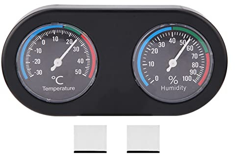 Tyenaza Mini Analog Temperature Humidity Meter Round Shape Thermometer Hygrometer for Reptile Tank