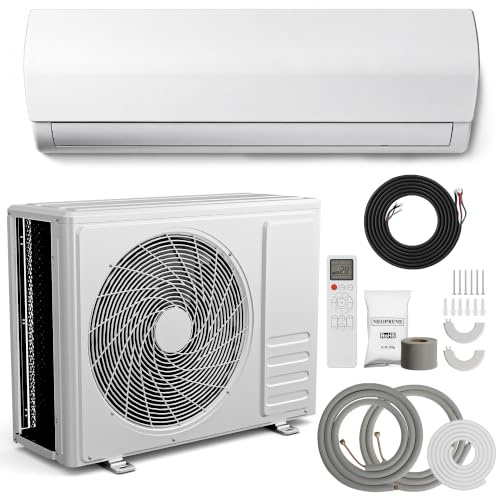 TRIUMPHKEY climatizzatore Split 12000 BTU / 3,4 kW con 2 Tubi in Rame da 3 m, Climatizzatore Inverter con Riscaldamento, Classe A++, fino a 45 m², R32, Telecomando e Kit di Montaggio