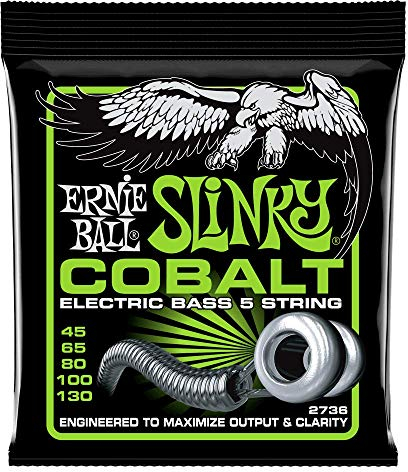 Ernie Ball, Bass 5 Slinky Cobalt, Corde per basso elettrico, diametro 45-130