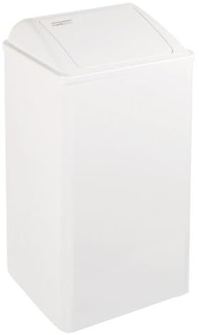 All Care 11060 Dutch Bins Abfalleimer in Metall mit selbstschließendem Deckel, 65 Liter, Weiß
