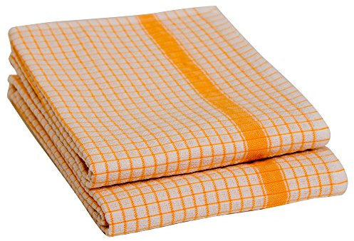 Gaufrex - Torchon Coton 50/80 Raye Jaune Lot De 2