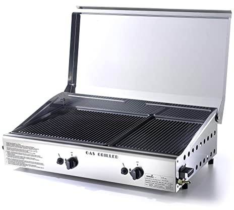 Ompagrill Doppia Piastra di Cottura in Ghisa a Gas GPL e Metano Plancha Double 4069/Cover/M