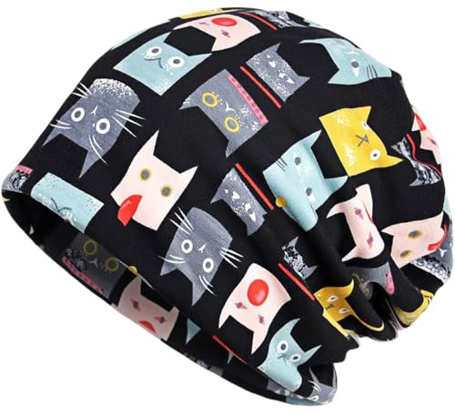 Mütze Damen Herren, Slouch Beanie Mütze Weich Laufende Beanie Mütze Baumwolle, Dünne Schlafmütze Turban Chemo Kopfbedeckung für Haarausfall, Leichte Atmungsaktiv Chemo Mütze Jersey Longbeanie Cap