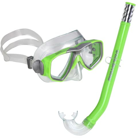 US.Divers Combo Java JR | Tauchset, Maske und Schnorchel für Kinder ab 6 Jahren mit 180° Panoramasicht, UV-Schutz, beschlagfreien und auslaufsicheren Gläsern für Wasserausflüge und Schnorcheln