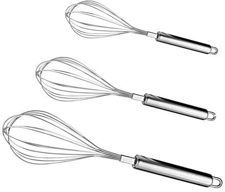 Fouet, Acier Inoxydable Trois Pièces Manuel Remuer Crème Oeuf Accueil Cuisson ZHANGXIAO (Taille : 25cm+27cm+30cm)