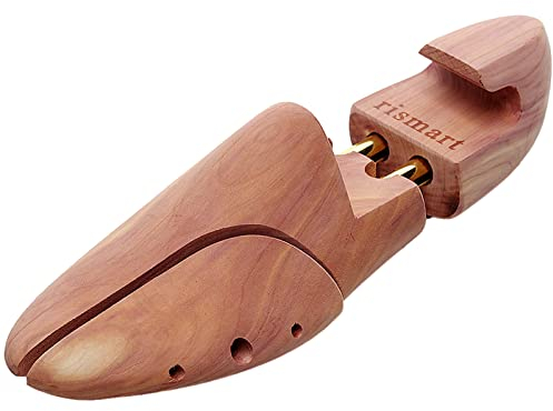 rismart Legno di Cedro Tendiscarpe, Scarpe Shaper include Calzascarpe per Uomo Donna 100% Naturale Legna Fatto (EU39-40,Marrone)